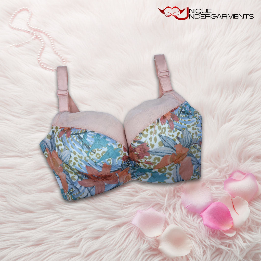 Floral Print Padded Bra